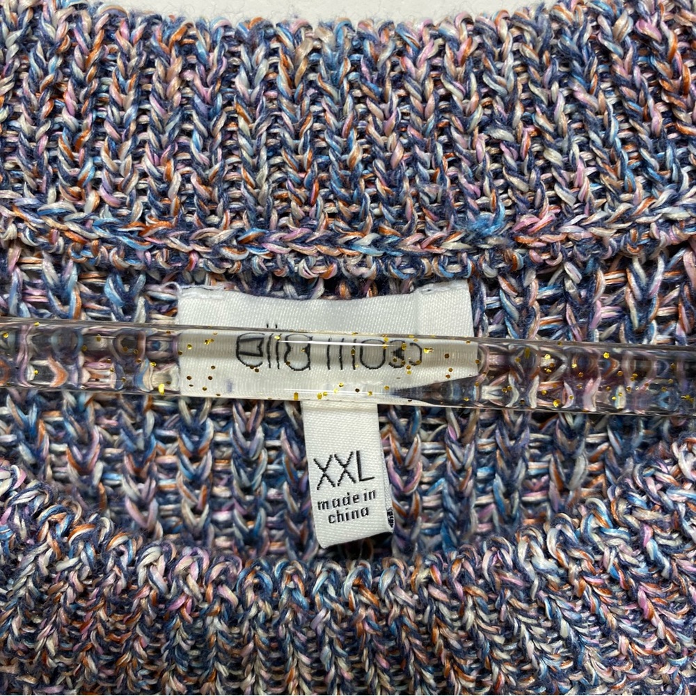 Ella Moss Womens Juniors Sweater Vest‎ Gray XXL Knitted Crew Neck Preppy Chunky - Picture 3 of 6